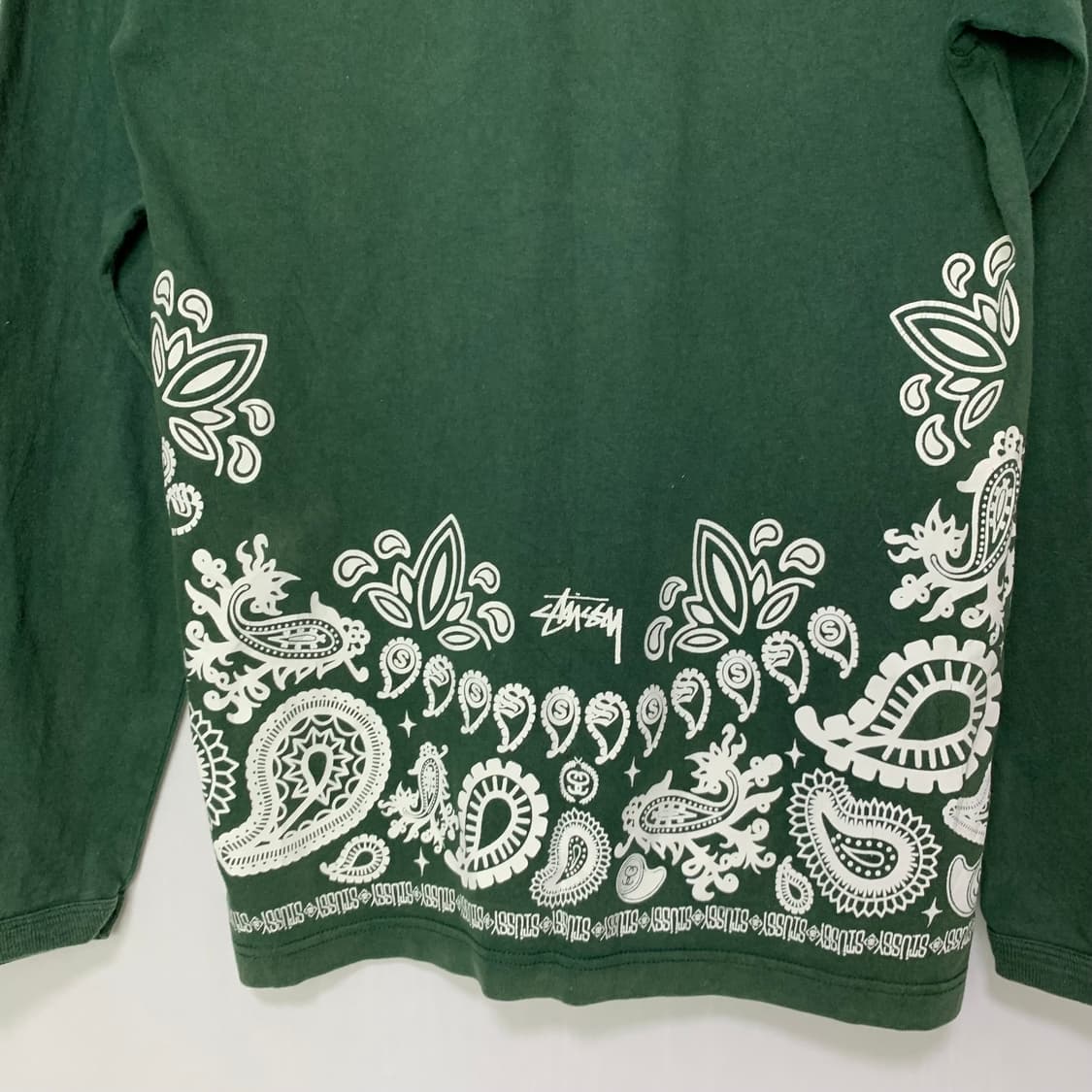 스투시 STUSSY 빈티지 패턴 긴팔 티셔츠 롱슬리브 그린 M 상품이미지4