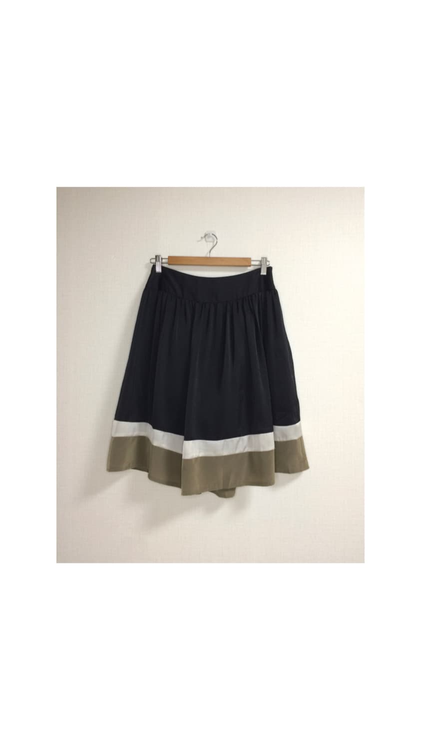 빈티지 블랙 라인 미디 스커트 상품이미지1