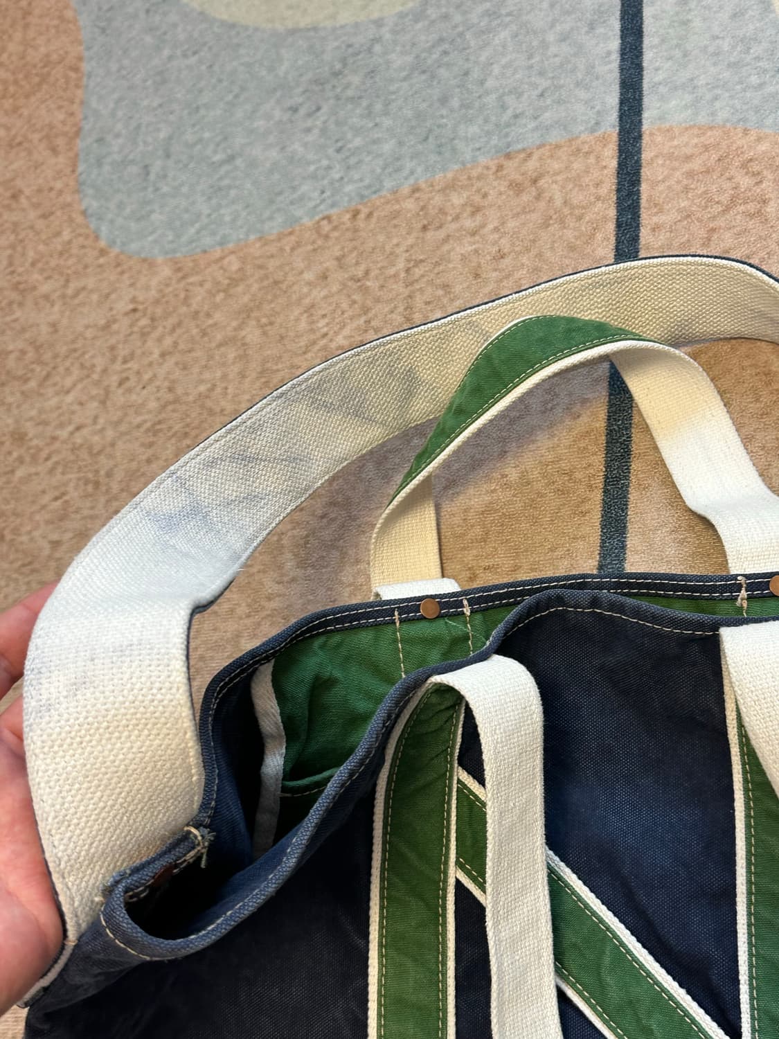 나이스네스(NICENESS)  L.lesh  숄더 토트백 그린 네이비 상품이미지6