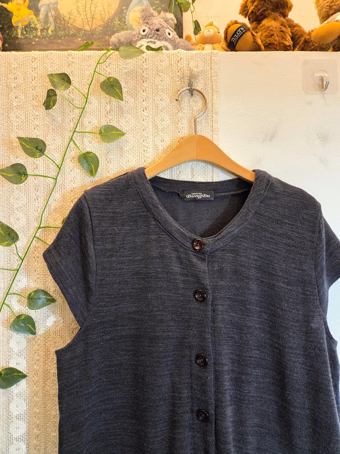 도트 포인트 반팔 니트 원피스 상품이미지2