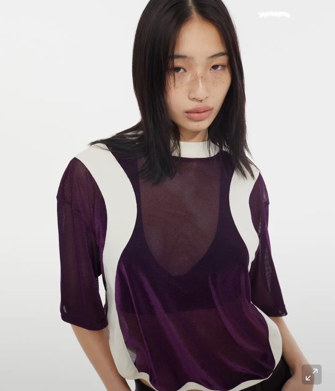 KYO 스포티 메쉬 웨이비 컷아웃 티 퍼플 상품이미지1