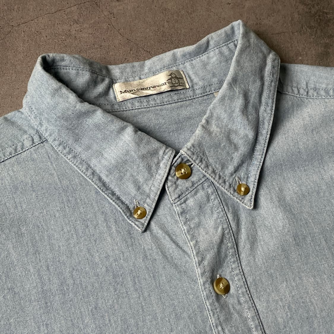 MUNSINGWEAR 먼싱웨어 빈티지 코튼 데님 셔츠 A00604 상품이미지3