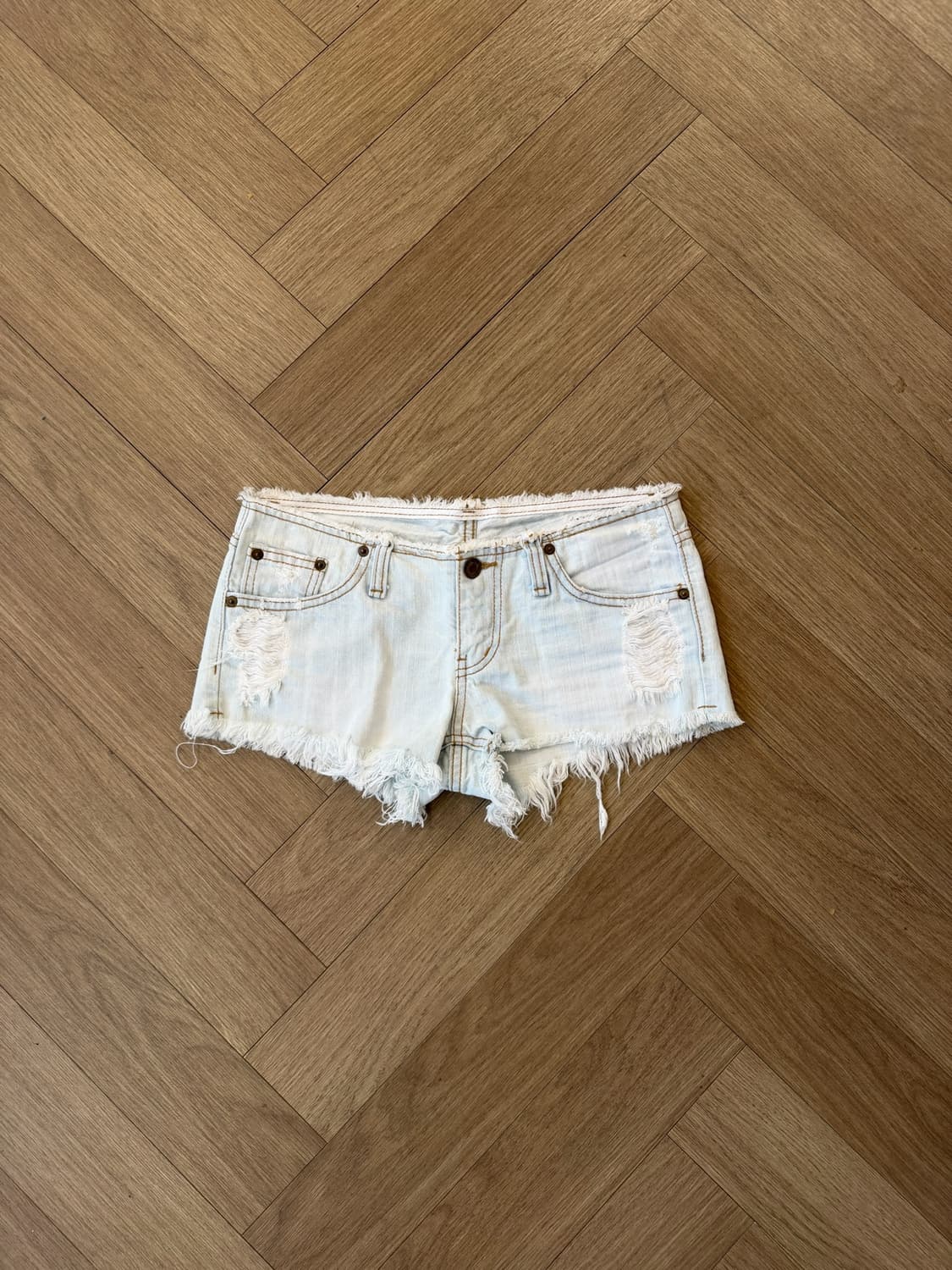 lowrise cutoff denim hotpants 상품이미지5