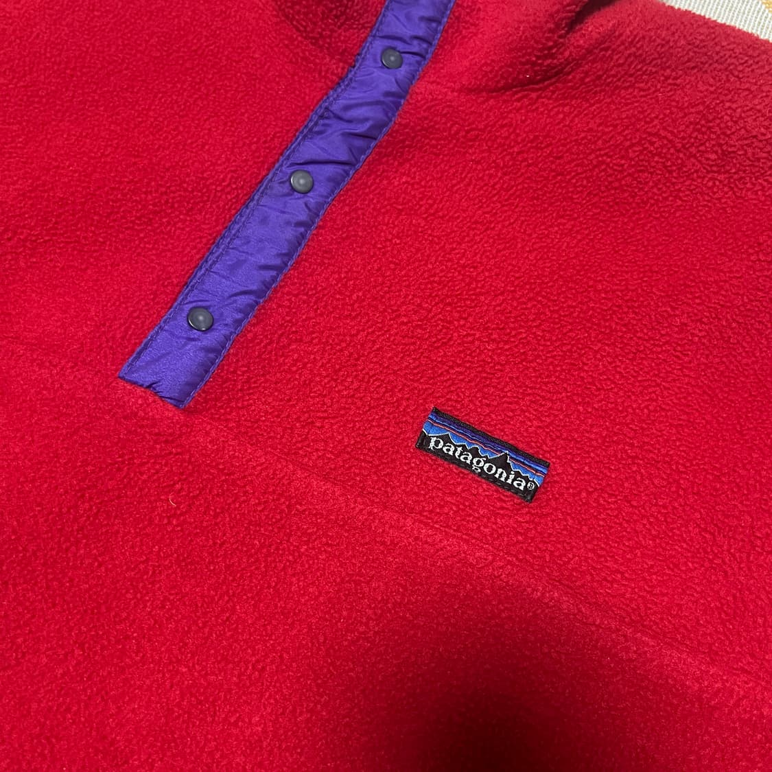 80s USA 파타고니아 신칠라 스냅티 XL 레드 상품이미지5