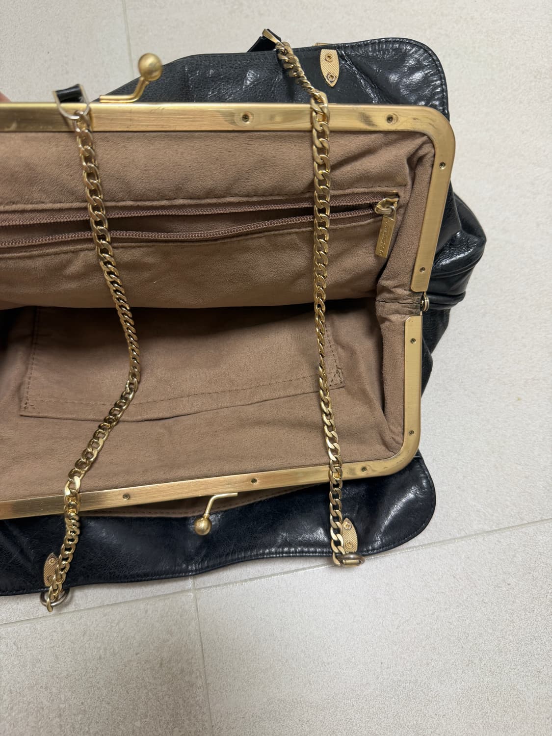 lancaster vintage leather bag 레더 백 paris 상품이미지3