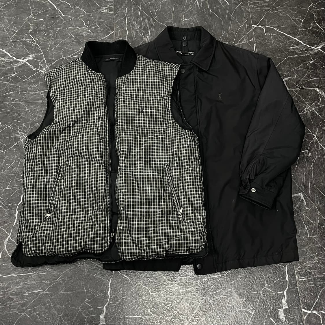 M(XL) 입생로랑 리버시블 베스트 폴리쉘 점퍼자켓 상품이미지2