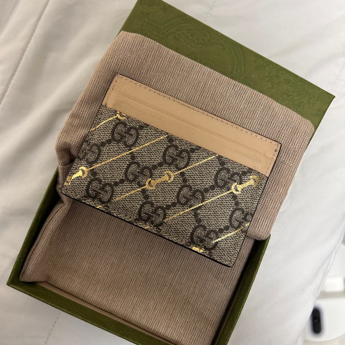 구찌 카드지갑 카드 케이스 홀스빗 프린트 베이지 에보니 슈프림 상품이미지2