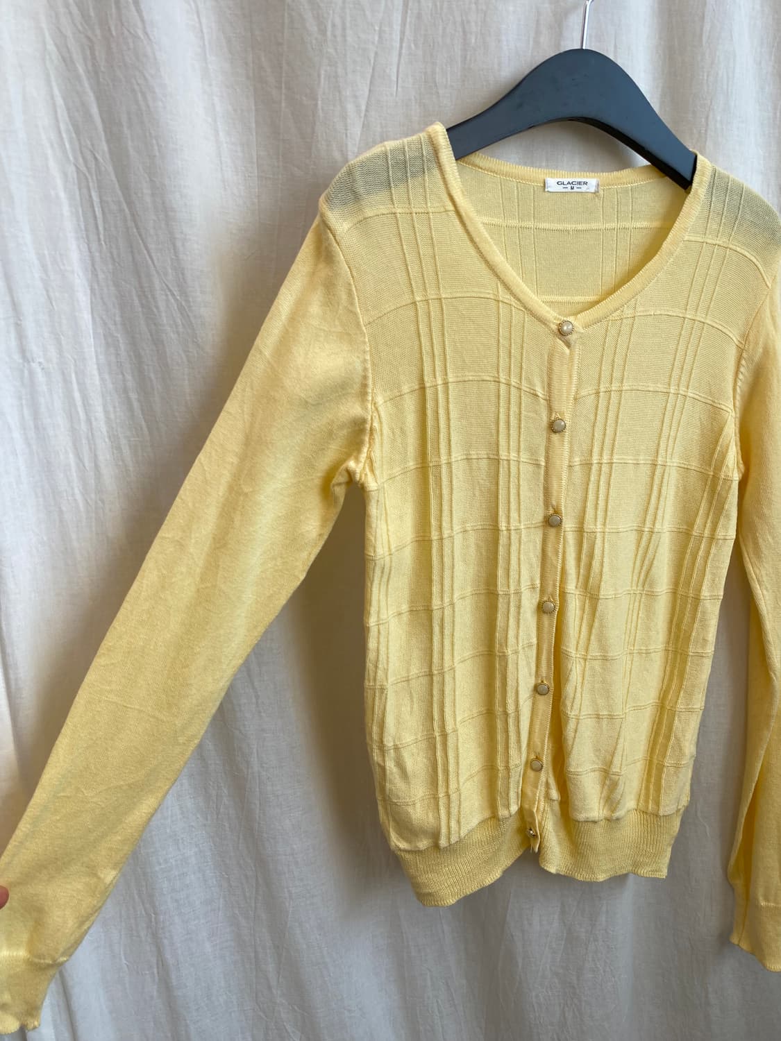 GLACIER 옐로우 면혼방 가디건(M) 상품이미지4