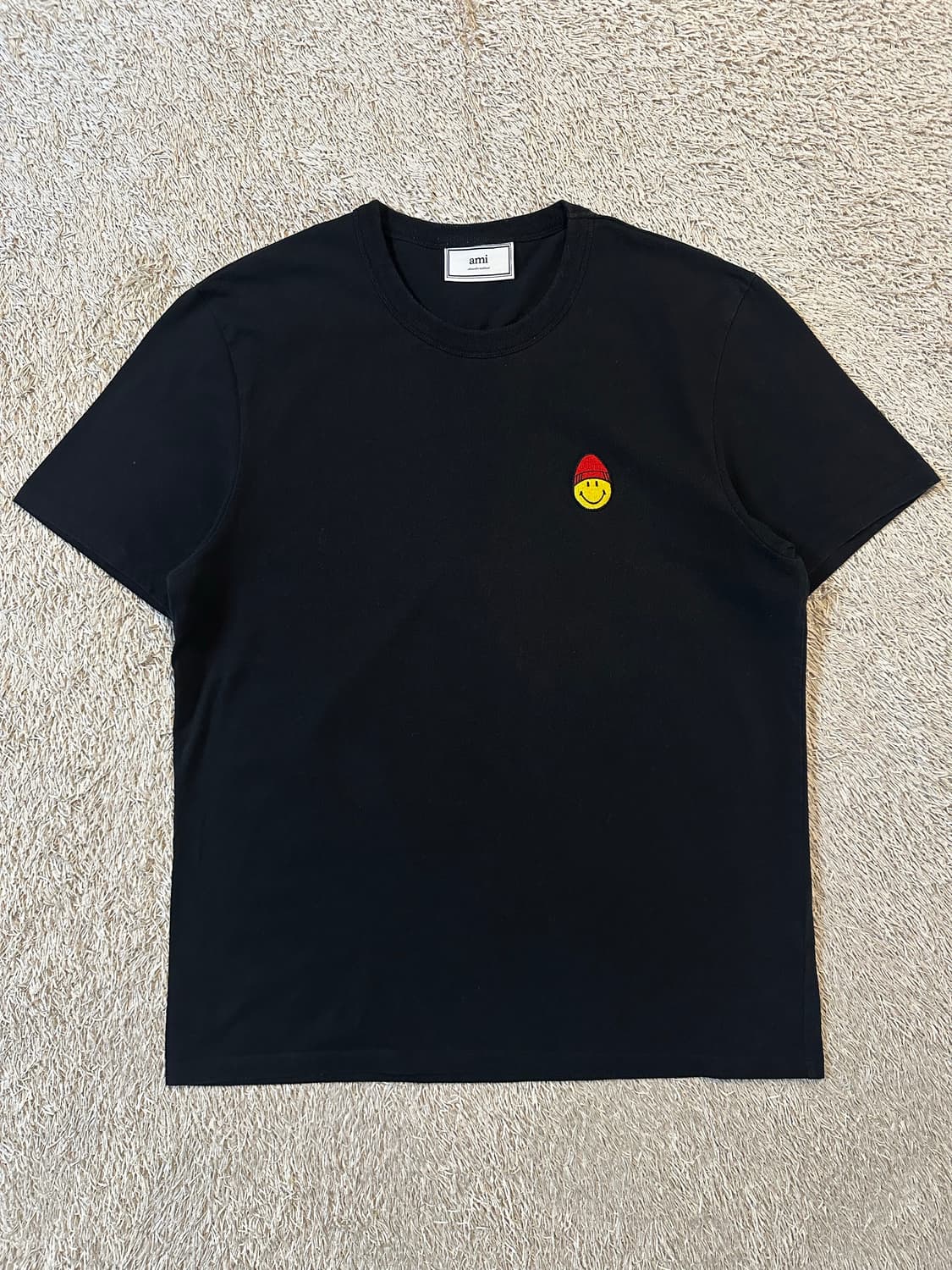 20SS 아미 AMI 스마일리 패치 반팔 티셔츠 블랙 상품이미지1