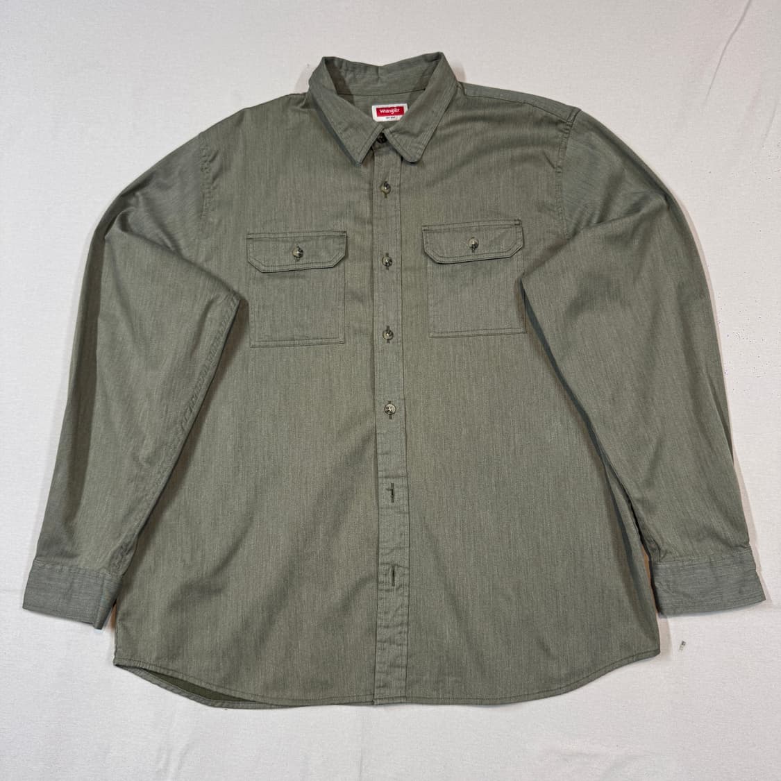 XL) Wrangler 랭글러 투포켓 워크웨어 코튼 셔츠 올리브 상품이미지2