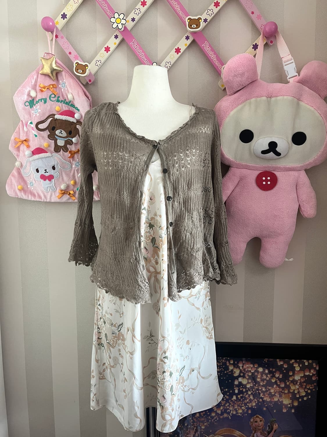 빈티지캘빈클라인슬립원피스가디건코디세트벨벳오리엔탈페어리 상품이미지1