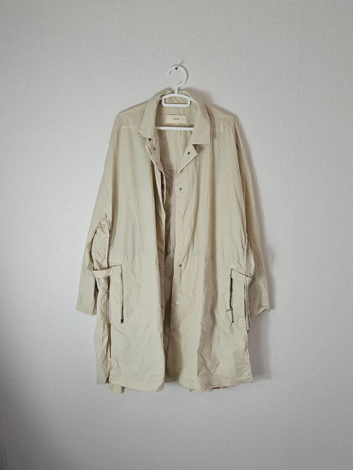 시스템 한섬 SYSTEM 우븐 롱 트렌치코트 베이지 88 상품이미지1