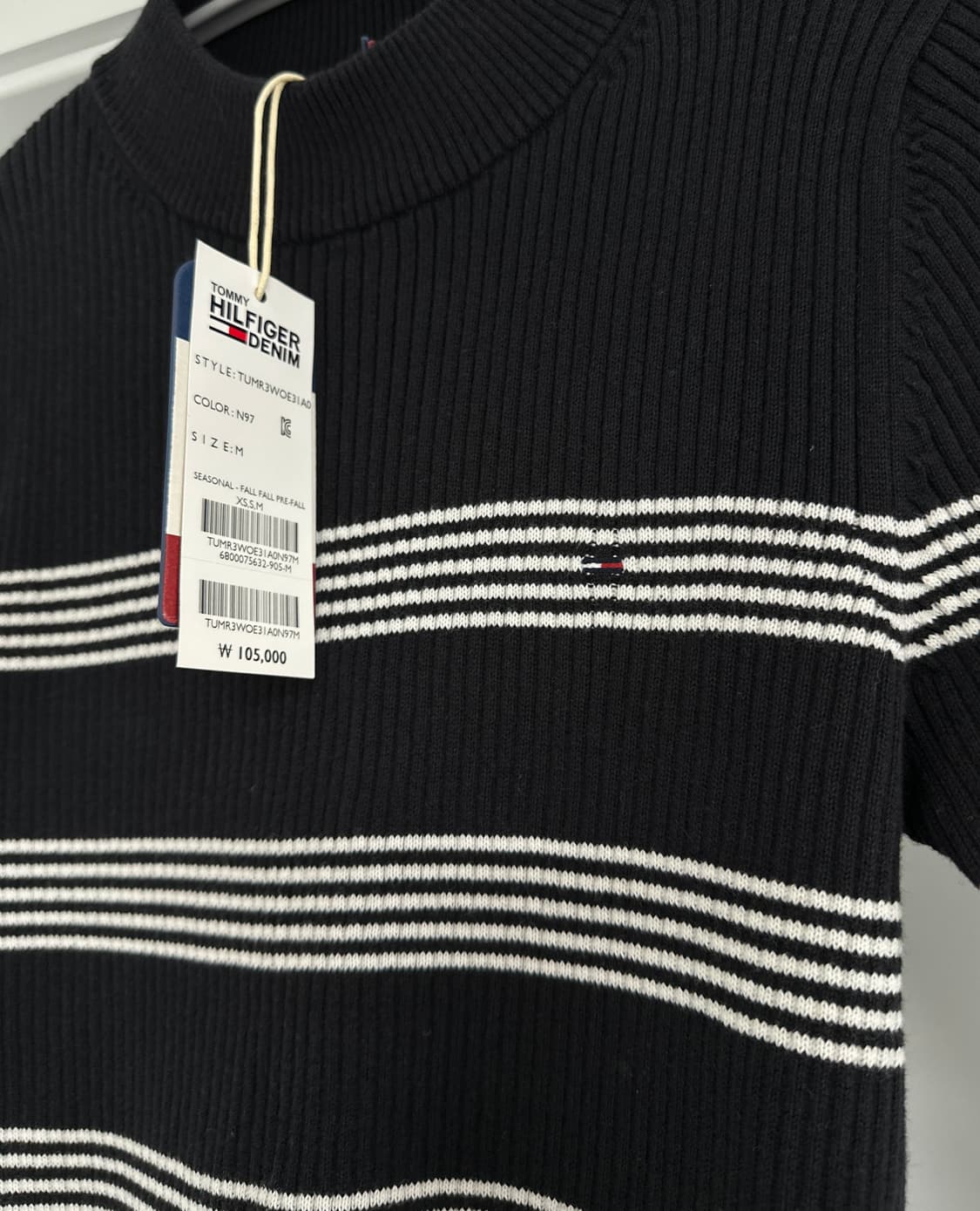 [타미힐피거] 여성 스트라이프 반팔 니트 티 상품이미지3