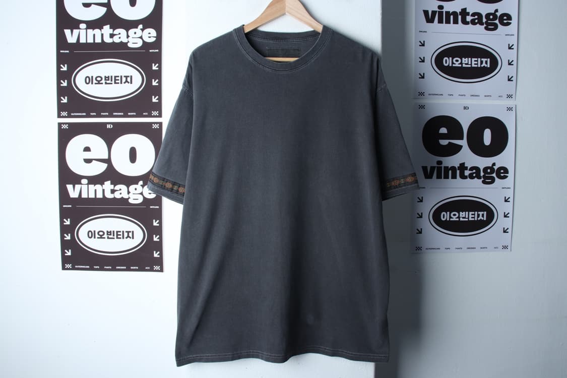 (XL-2XL) 서스테인 반팔 티셔츠 자카드 피그먼트 차콜-H32471 상품이미지2