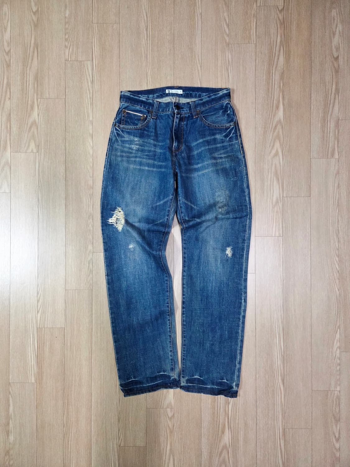 글로벌 워크 재팬 셀비지 워싱 데님 팬츠 상품이미지1