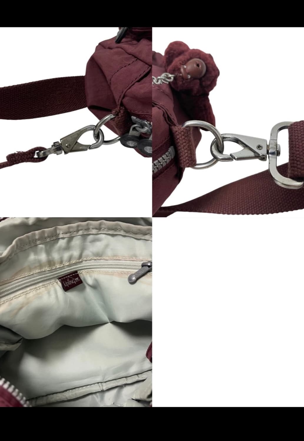 키플링 빈티지 투포켓 버건디 레드 마룬 와인 크로스백 가방 상품이미지5