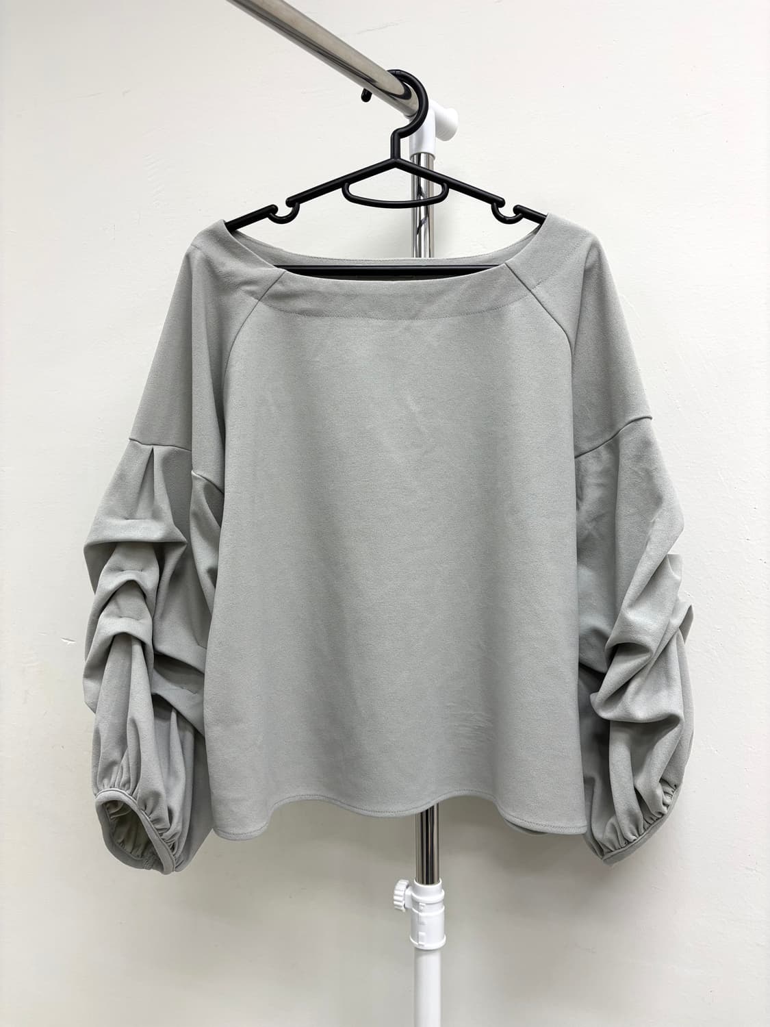 빈티지 그레이 셔링 블라우스 상품이미지5