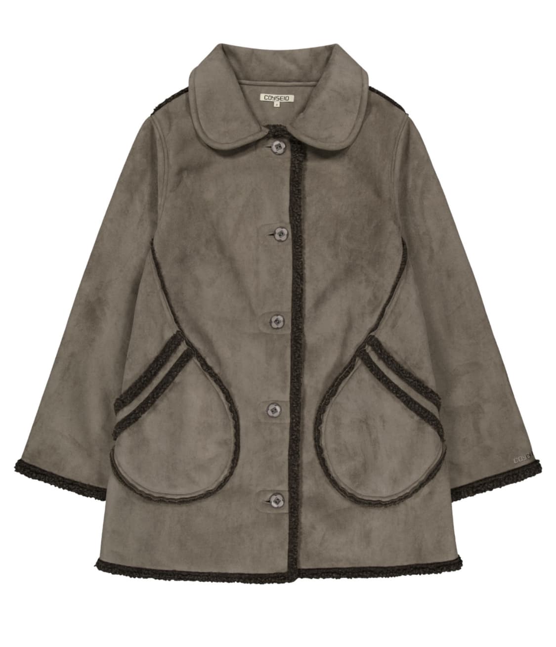 Coyseio ROUND COLLAR SUEDE JACKET BROWN 상품이미지1