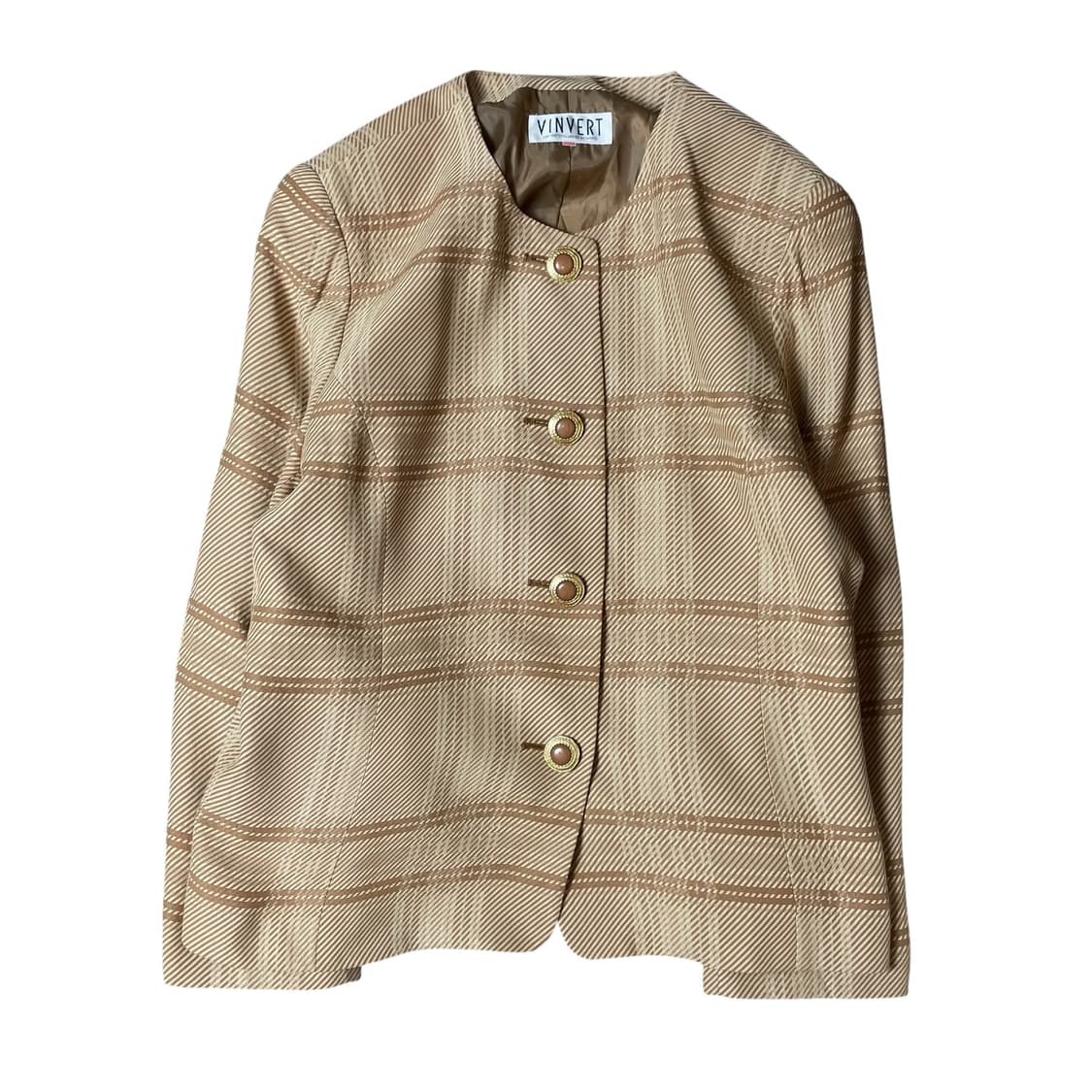 JPN 브라운 체크 패턴 자켓 상품이미지1