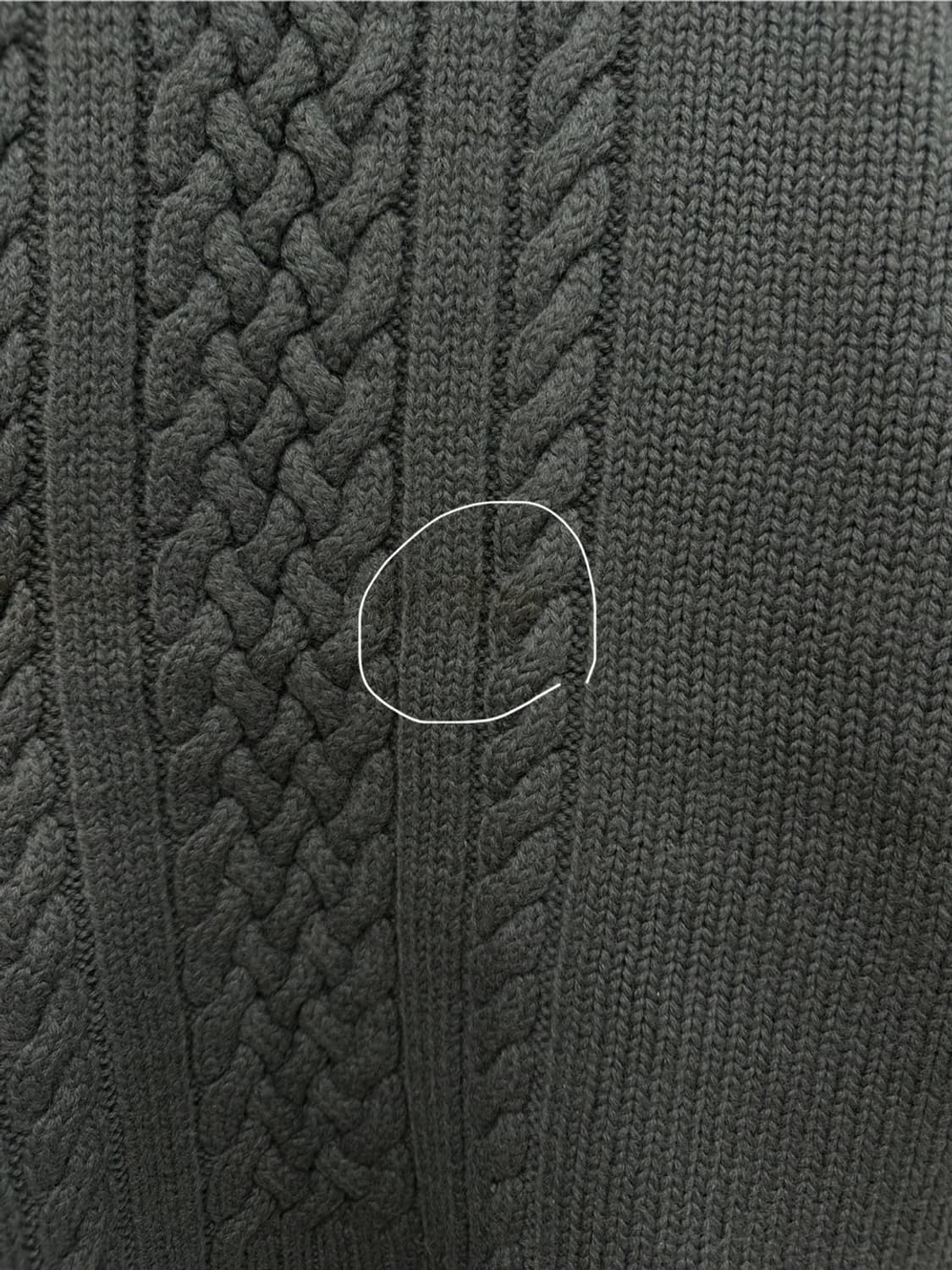 리바이스 울 꽈배기 니트 카키그레이 (XL) 상품이미지10