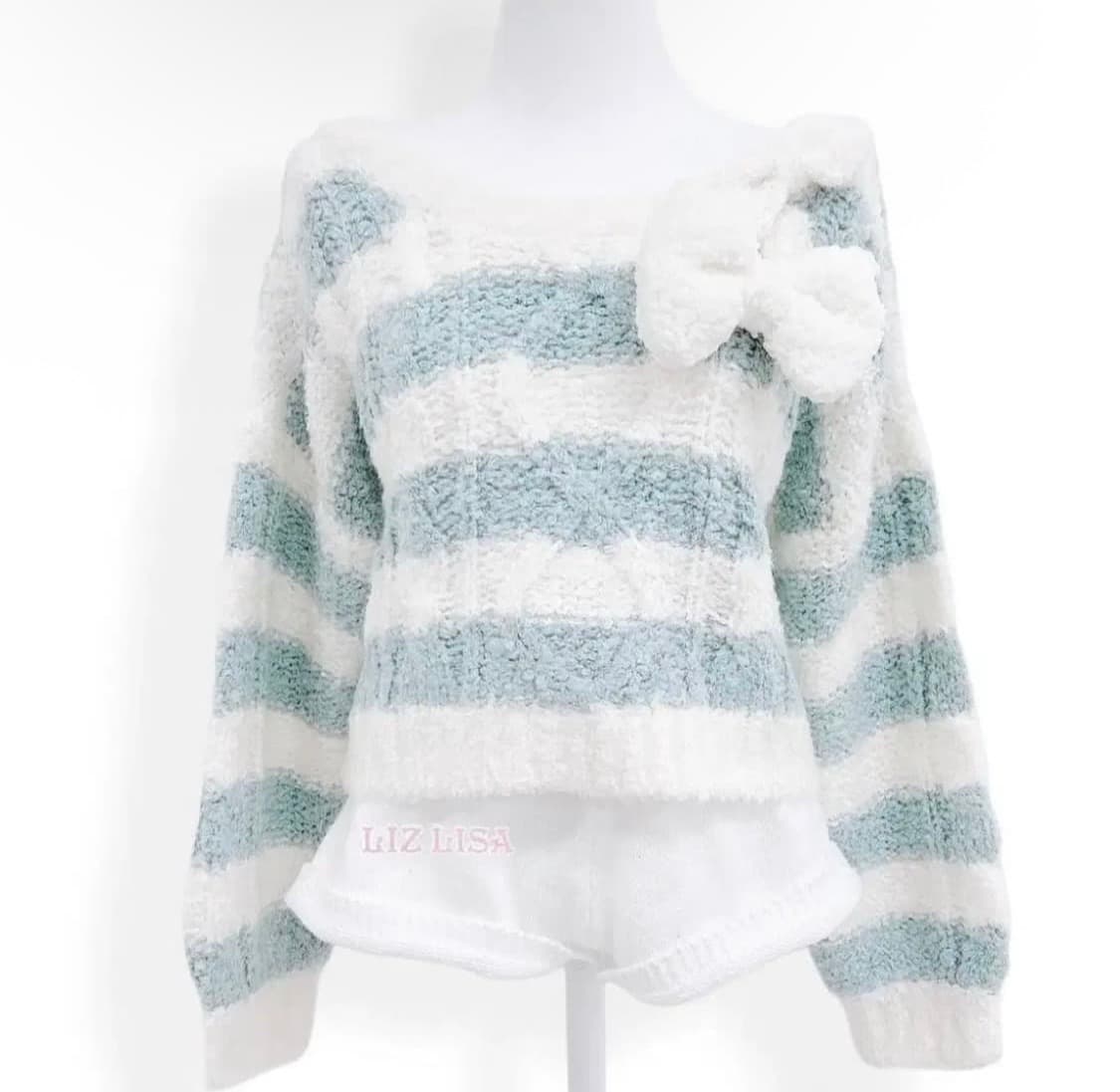 고전 리즈리사 대대장 민트 리본니트 히메갸루🥑 상품이미지1