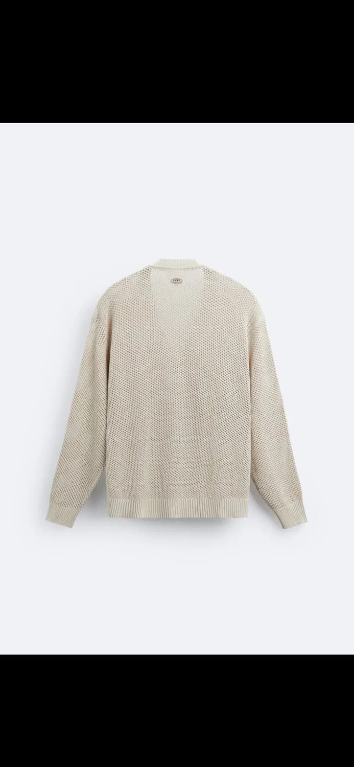 자라 텍스쳐드 크로켓 메쉬 가디건 Sand Brown L 상품이미지4