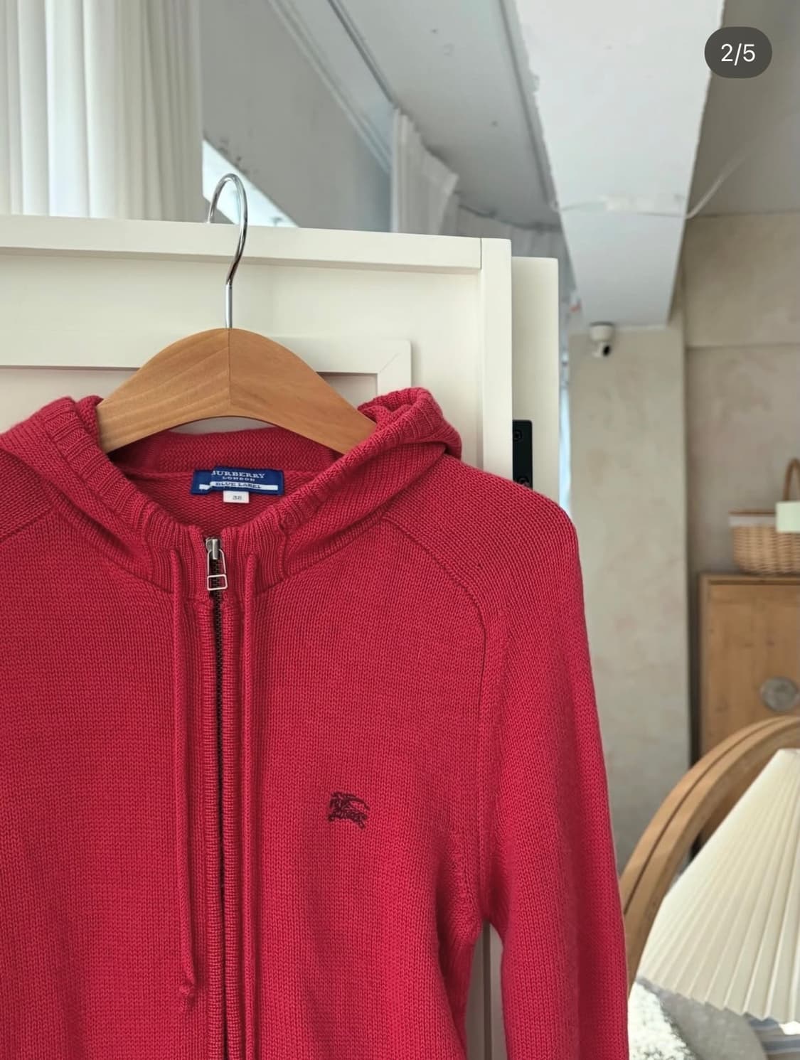 버버리 울 니트 후디 집업 상품이미지2