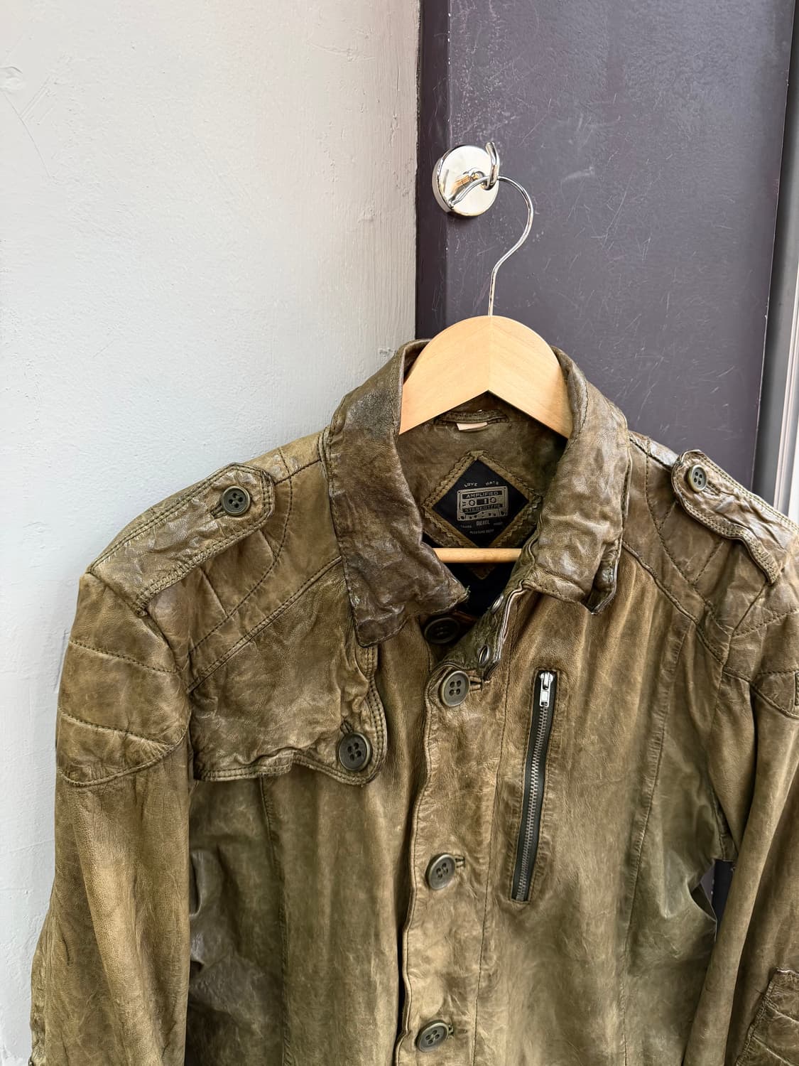 M/ 디젤 아카이브 램스킨 레더 롱코트 자켓 상품이미지3