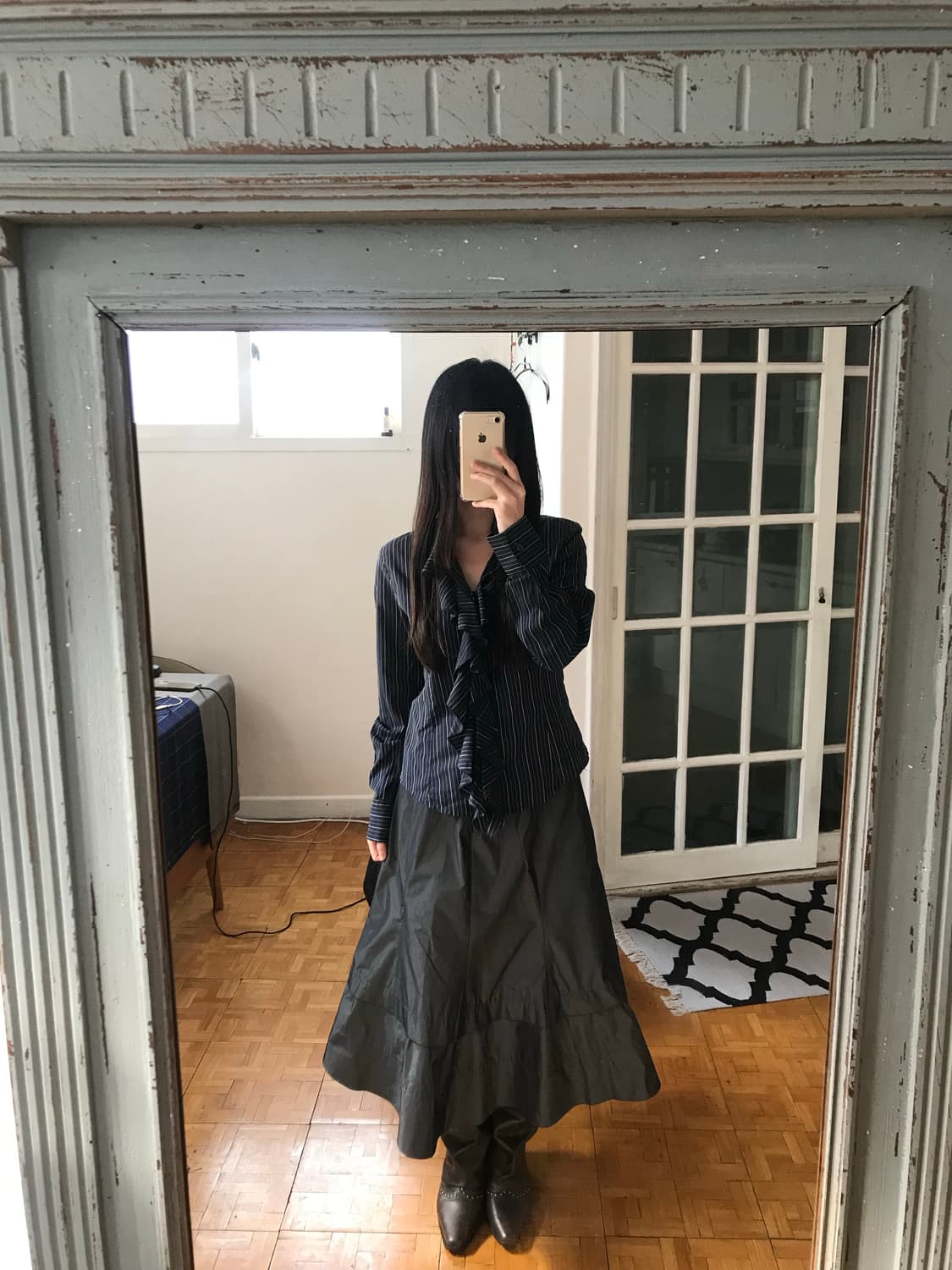 vintage frill stripe shirts 상품이미지3