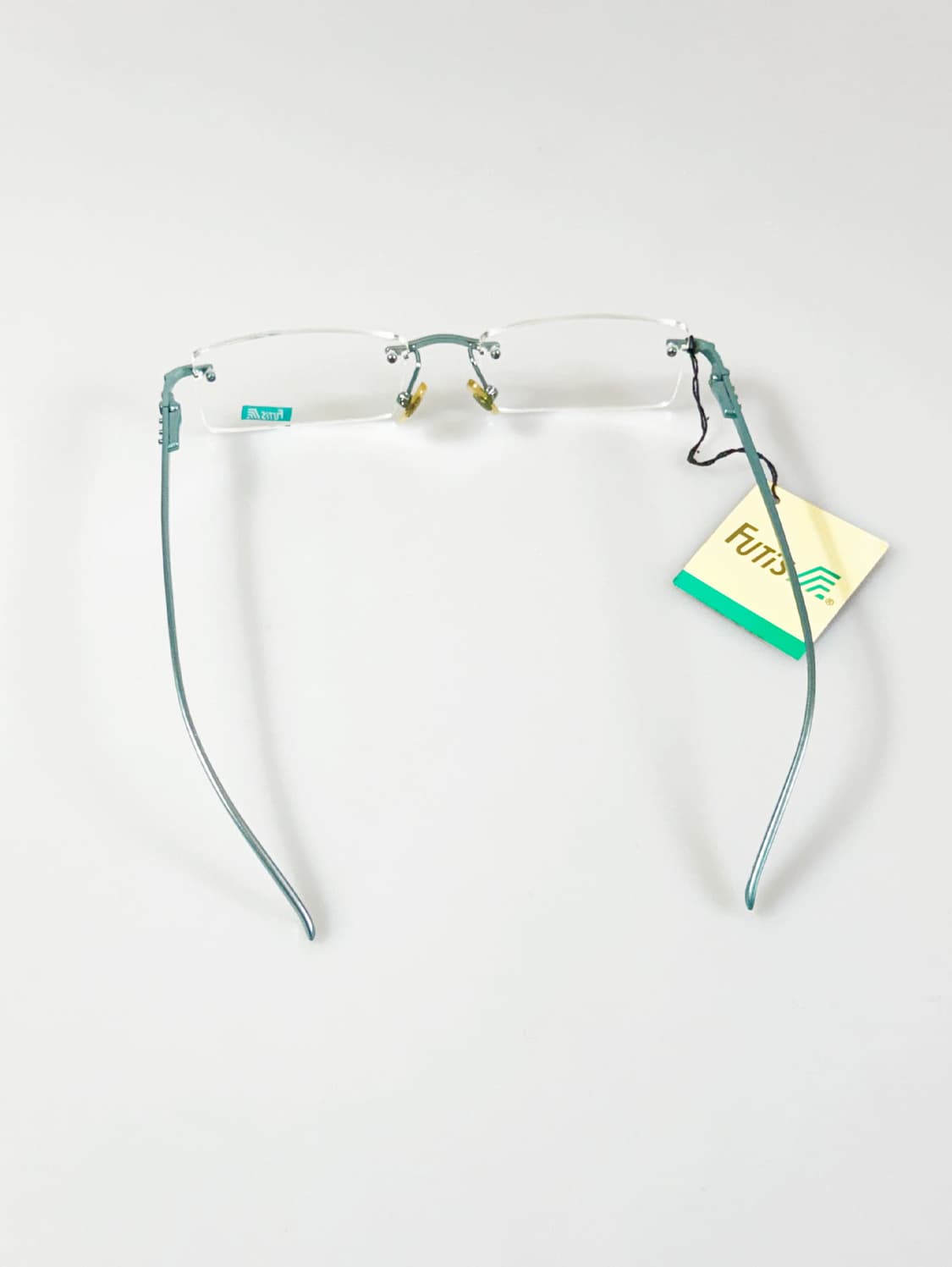 90s FUTIS 무테 스퀘어 블루 메탈 빈티지 안경 상품이미지5