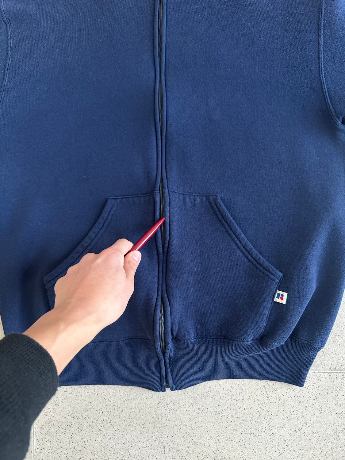 90s 빈티지 러셀 후드집업 네이비 L USA 상품이미지7