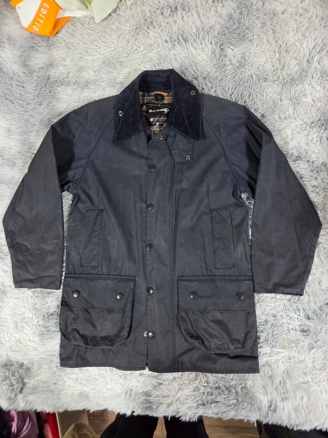 바버 애쉬비 왁스 자켓 네이비 상품이미지1