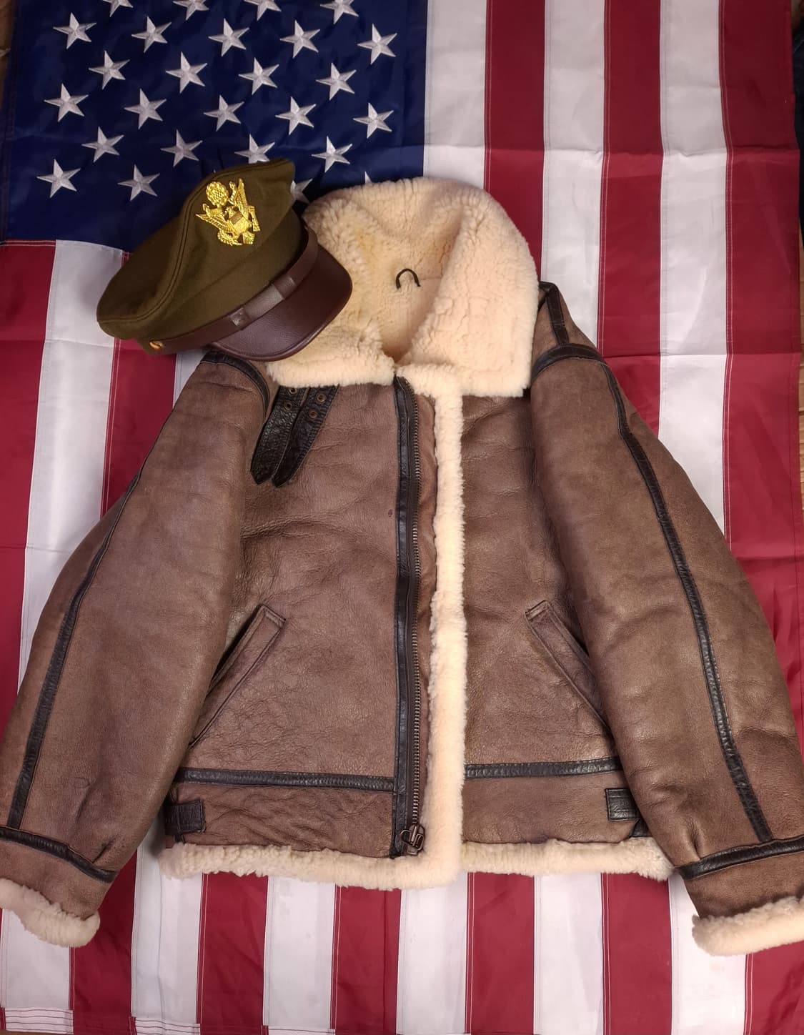 90's 국내산 미공군 B-3 TYPE 리얼레더 항공폭격기 무스탕 상품이미지2