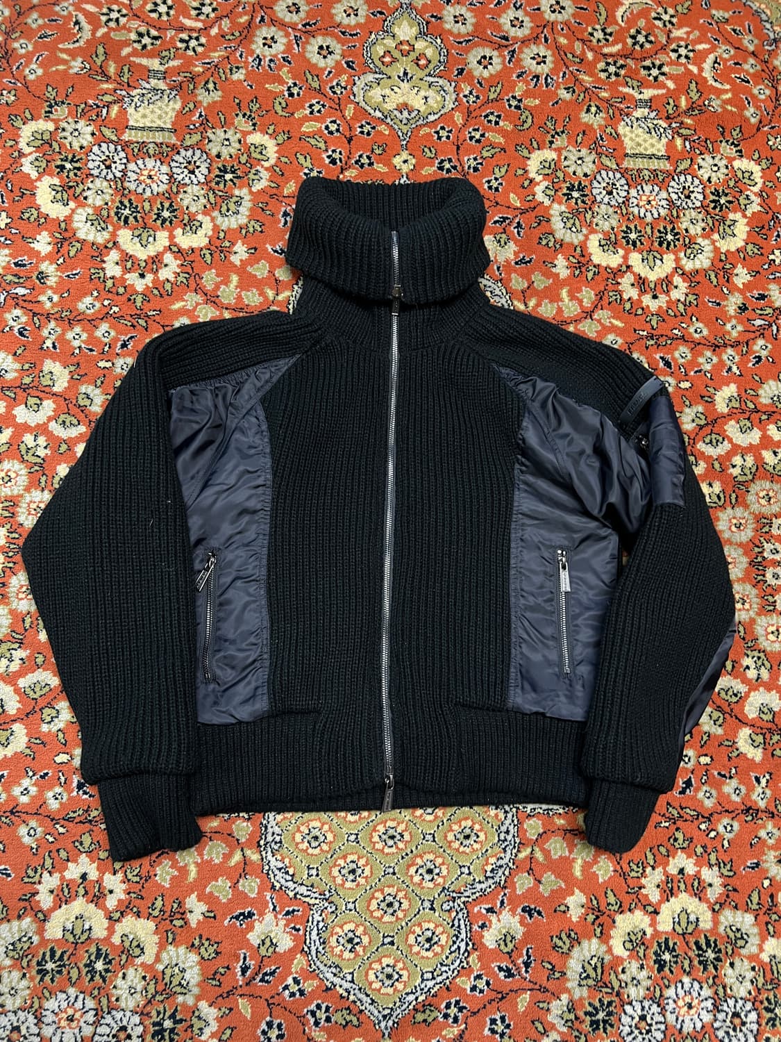 [FREE] 프렌다 세일러 칼라 니트 봄버 자켓 블랙 상품이미지2