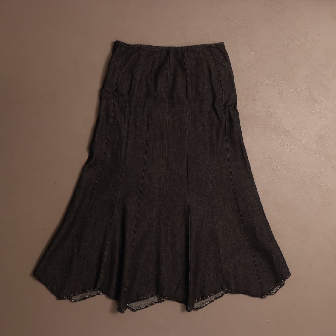일본빈티지 흑청 데님 롱스커트 모리걸페어리 A485 상품이미지5