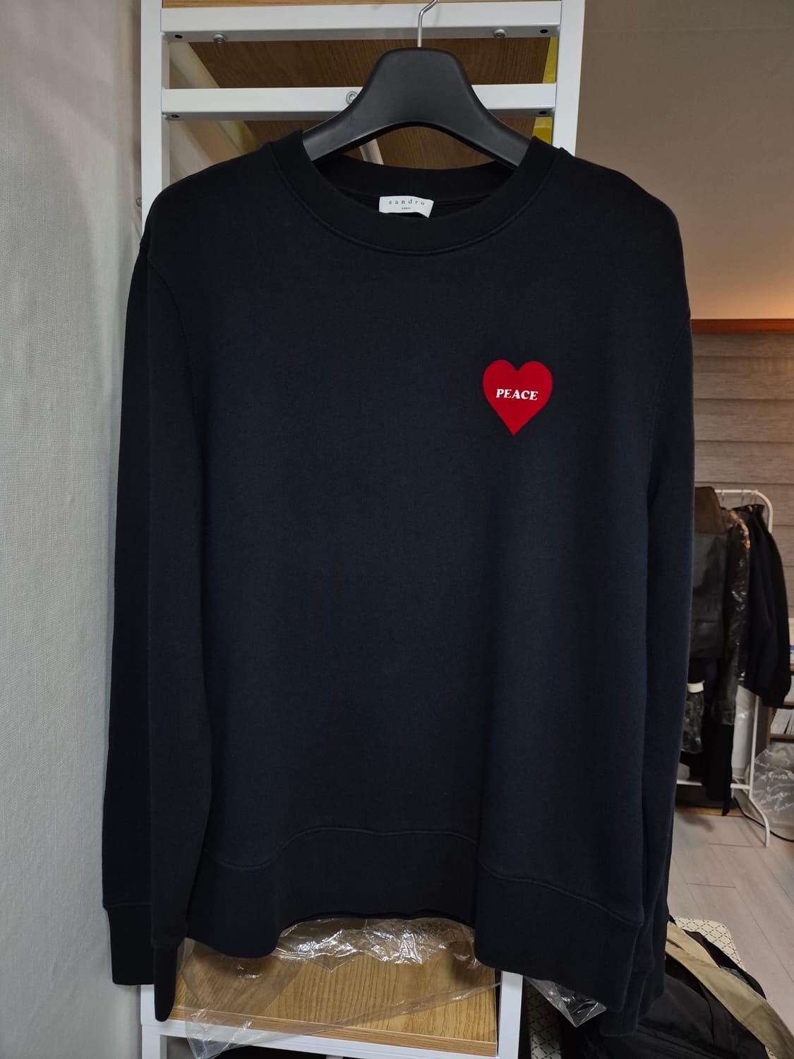 산드로옴므 하트로고 맨투맨 XL 네이비 상품이미지1