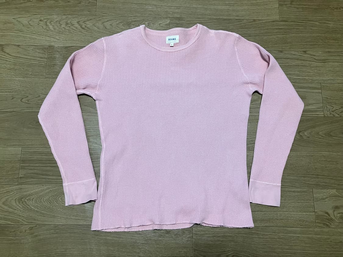L) 빔즈 와플 롱슬리브 핑크 made in japan 상품이미지1