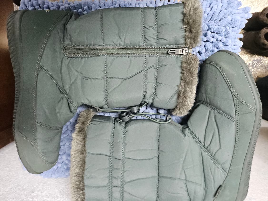 LECAF 여성 패딩 부츠 그린 퍼 장식  250 상품이미지5