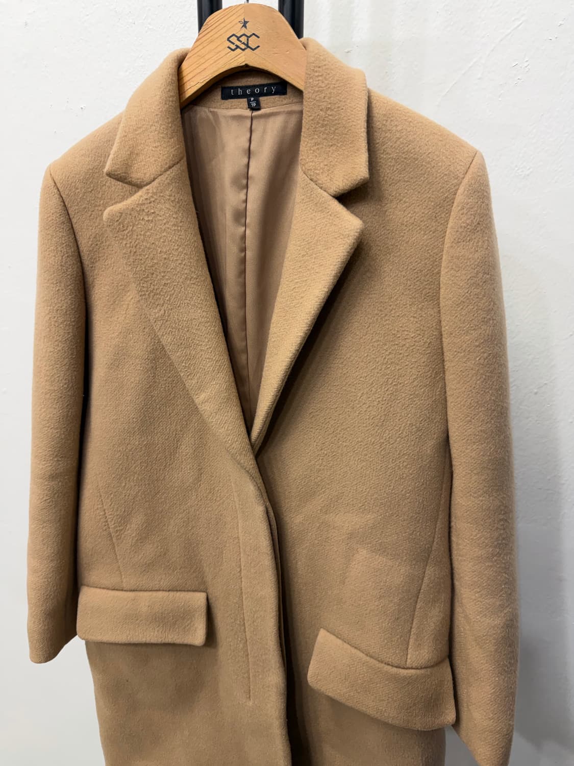 정품) 띠어리 캐시미어100 베이지코트 P 상품이미지3