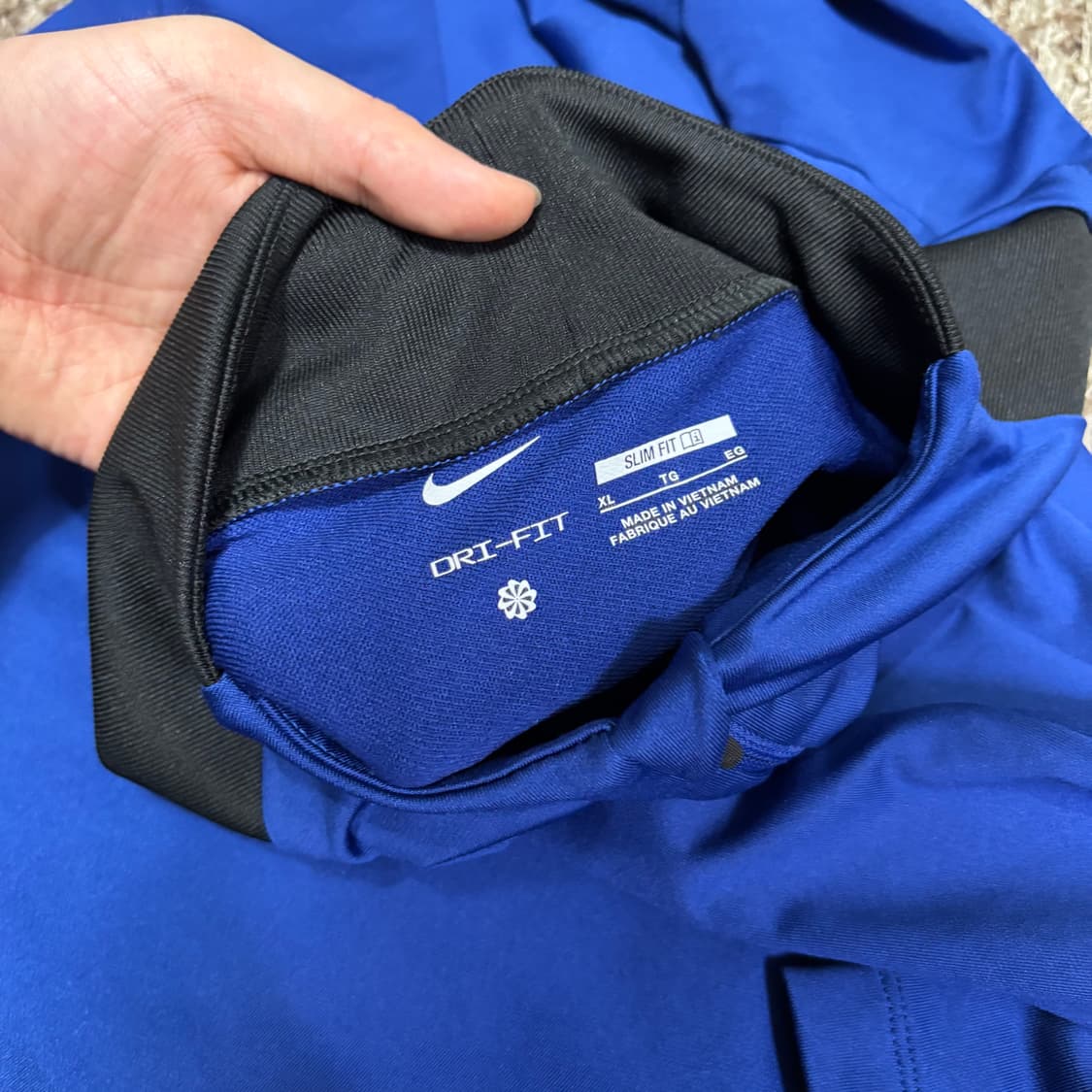 XL 나이키 다크네이비 한국국대 긴팔 반집업 쉘탑 상품이미지4