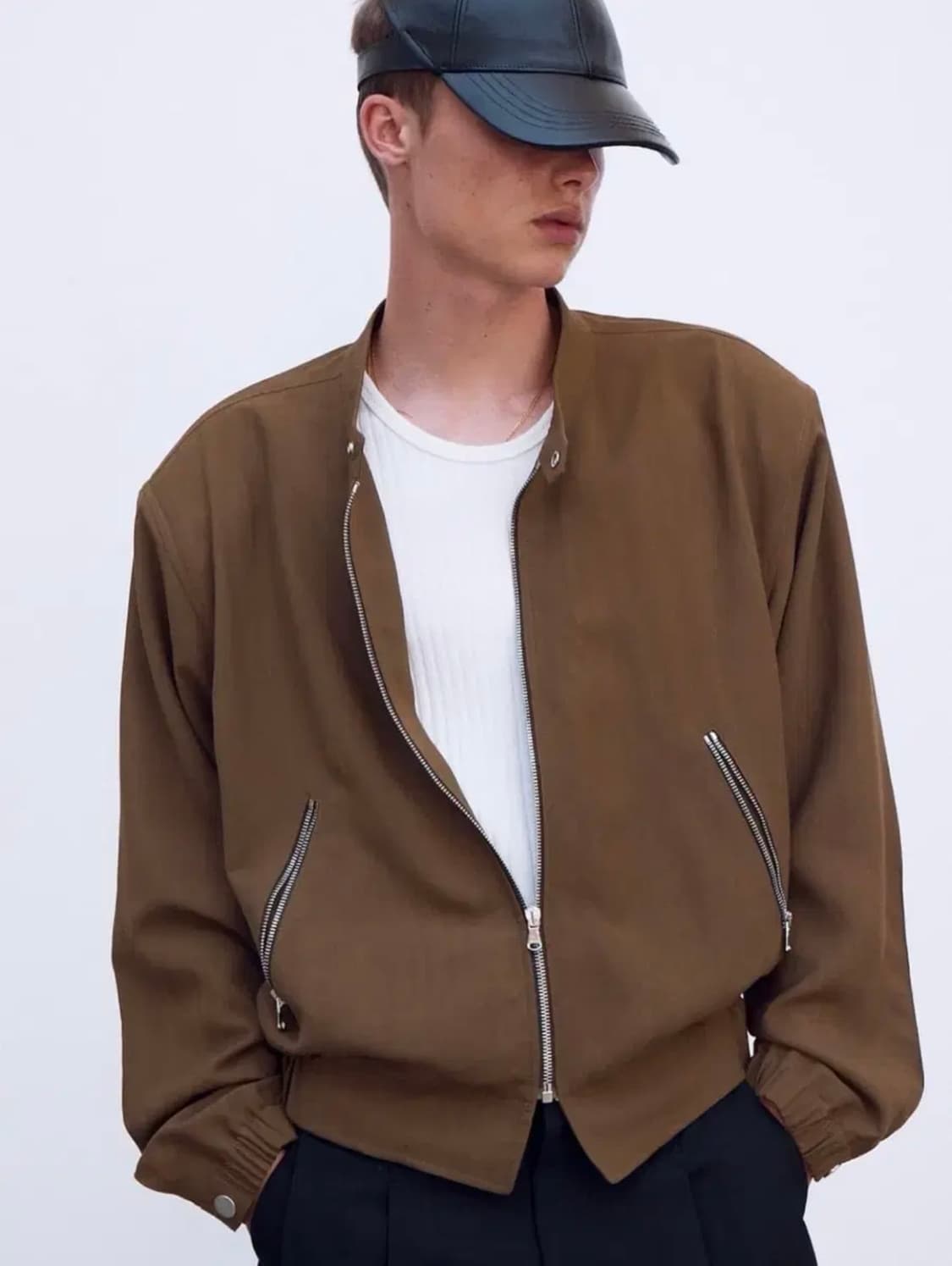 [S] 렉토 카소토 비스코스 보울링 점퍼 자켓 카키 브라운 상품이미지3