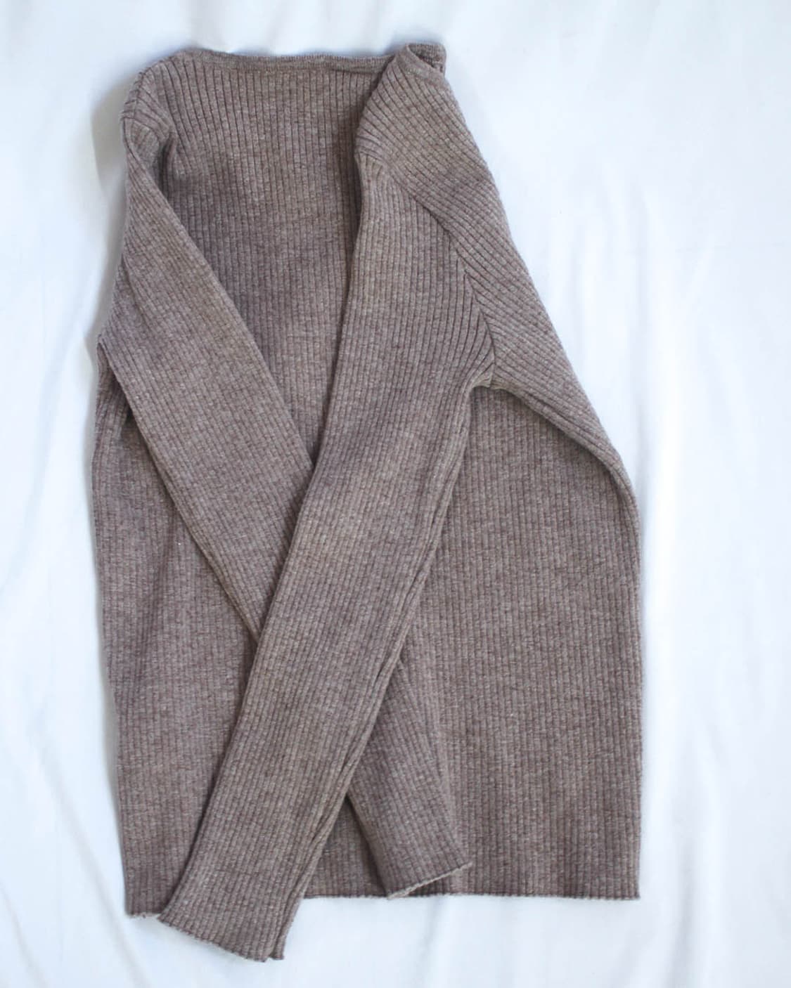 ELLE greyish brown buttons ribbed top 상품이미지3