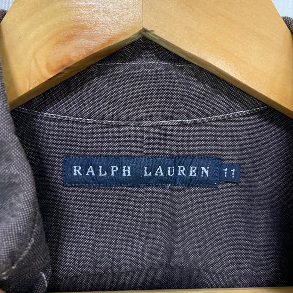 폴로 랄프로렌 스티치 라인 슬림 셔츠 다크 브라운 여성 11사이즈 빈티지 상품이미지6