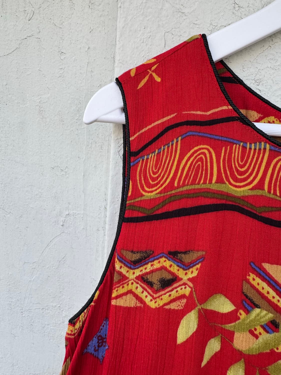 90s Stonebridge 에스닉 패턴 레이온 맥시 원피스 상품이미지6