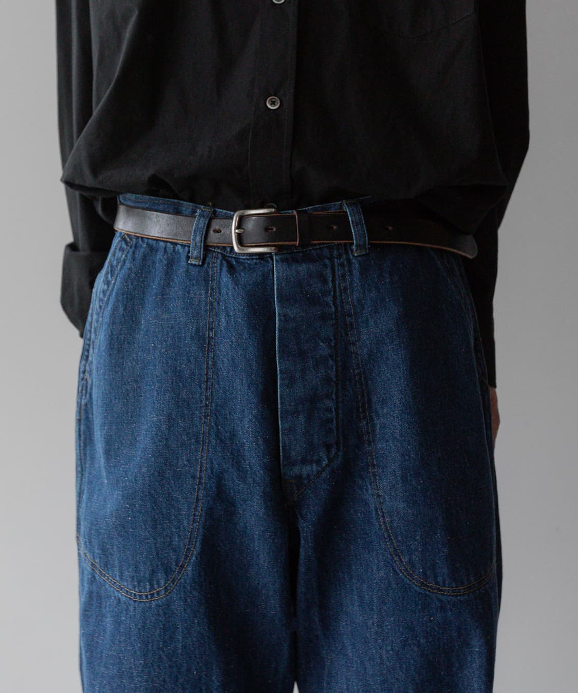 [4] INTERIM 인테림 빈티지 워시드 넵 데님 트라우저 상품이미지1