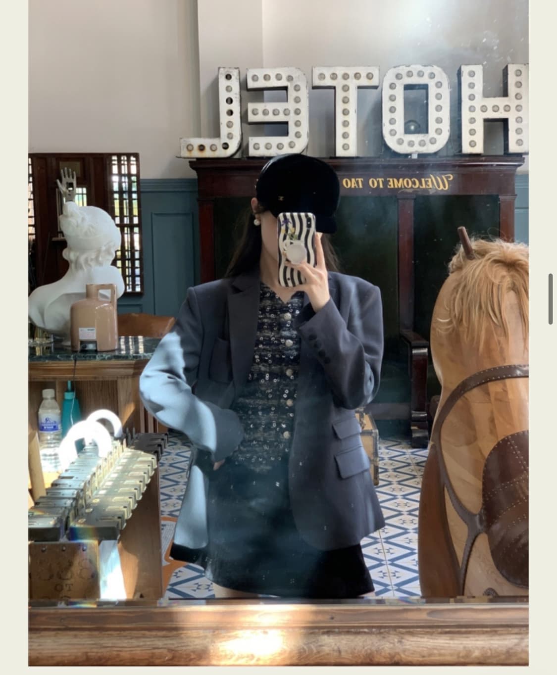 서쿠키 벨벳포인트 그레이 자켓 상품이미지2