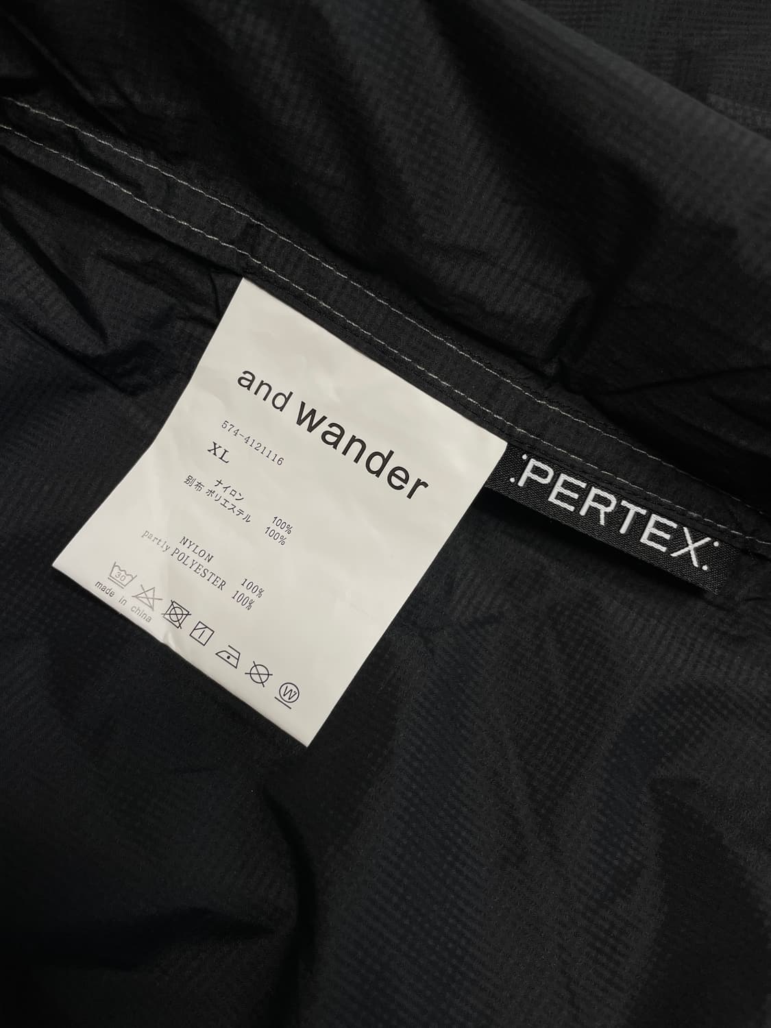 앤드원더 퍼텍스 윈드 자켓 블랙 XL 상품이미지3