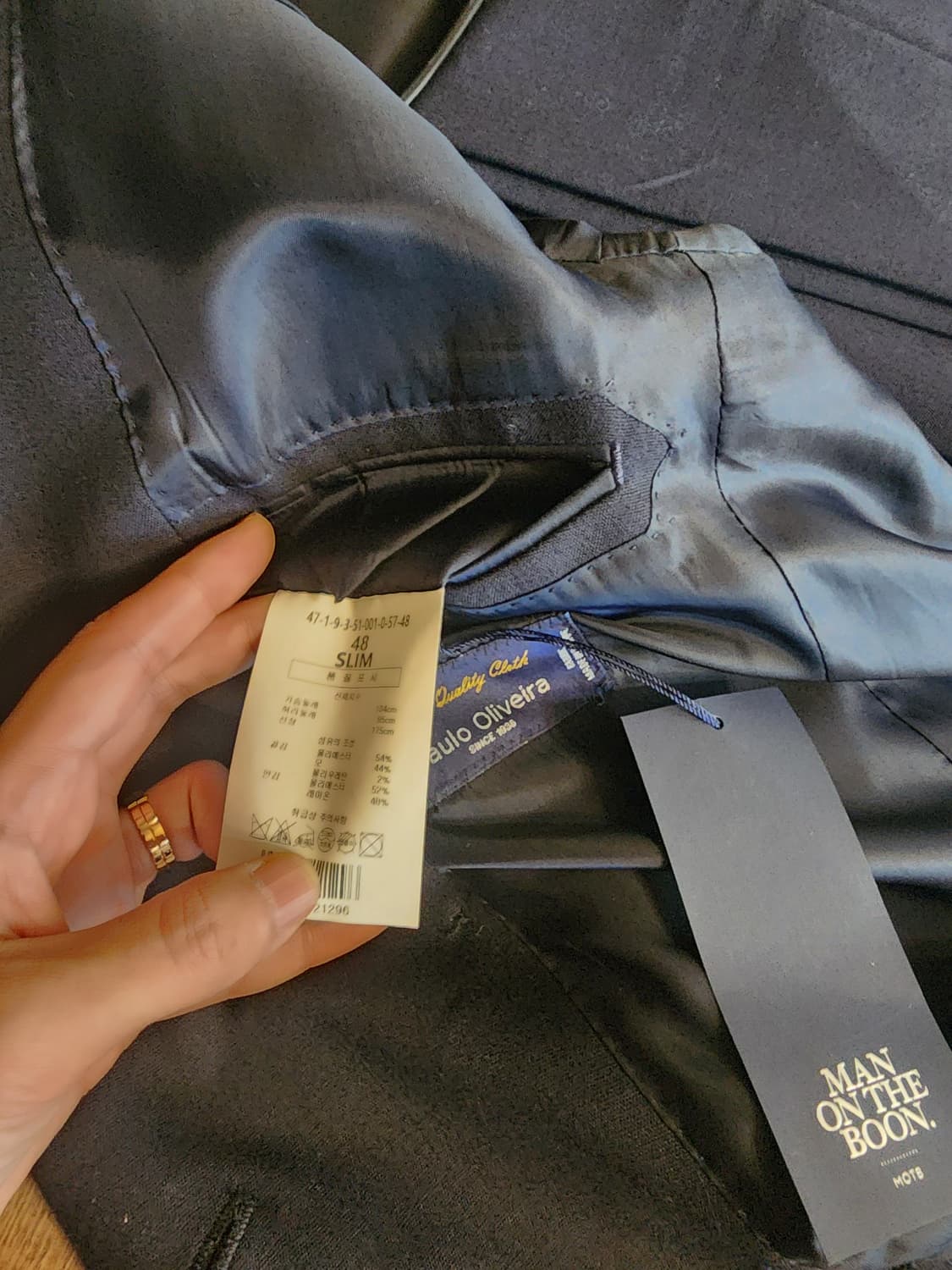 맨온더분 paulo olivira 다크네이비 더블 브레스티드 셋업 48 상품이미지4