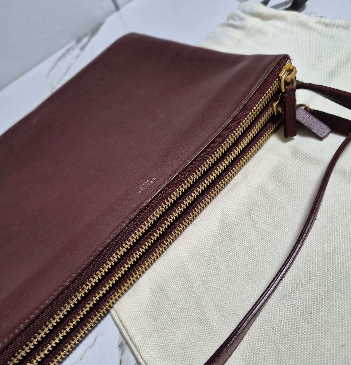 (정품) 셀린느 트리오백 스몰 버건디 크로스백 상품이미지5