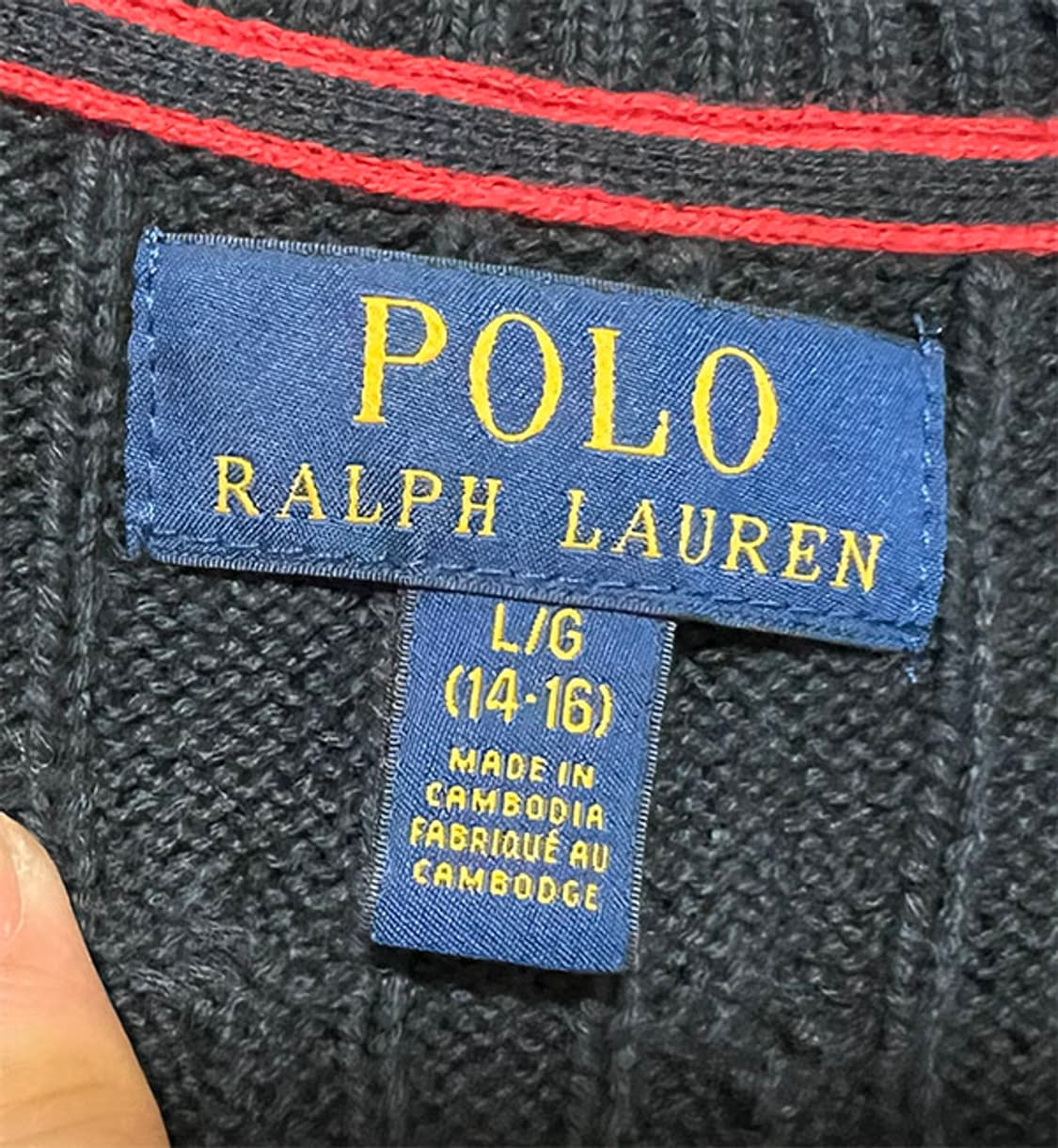 POLO 여자 케이블니트조끼 추동 S 90 55 보이즈L 상품이미지3